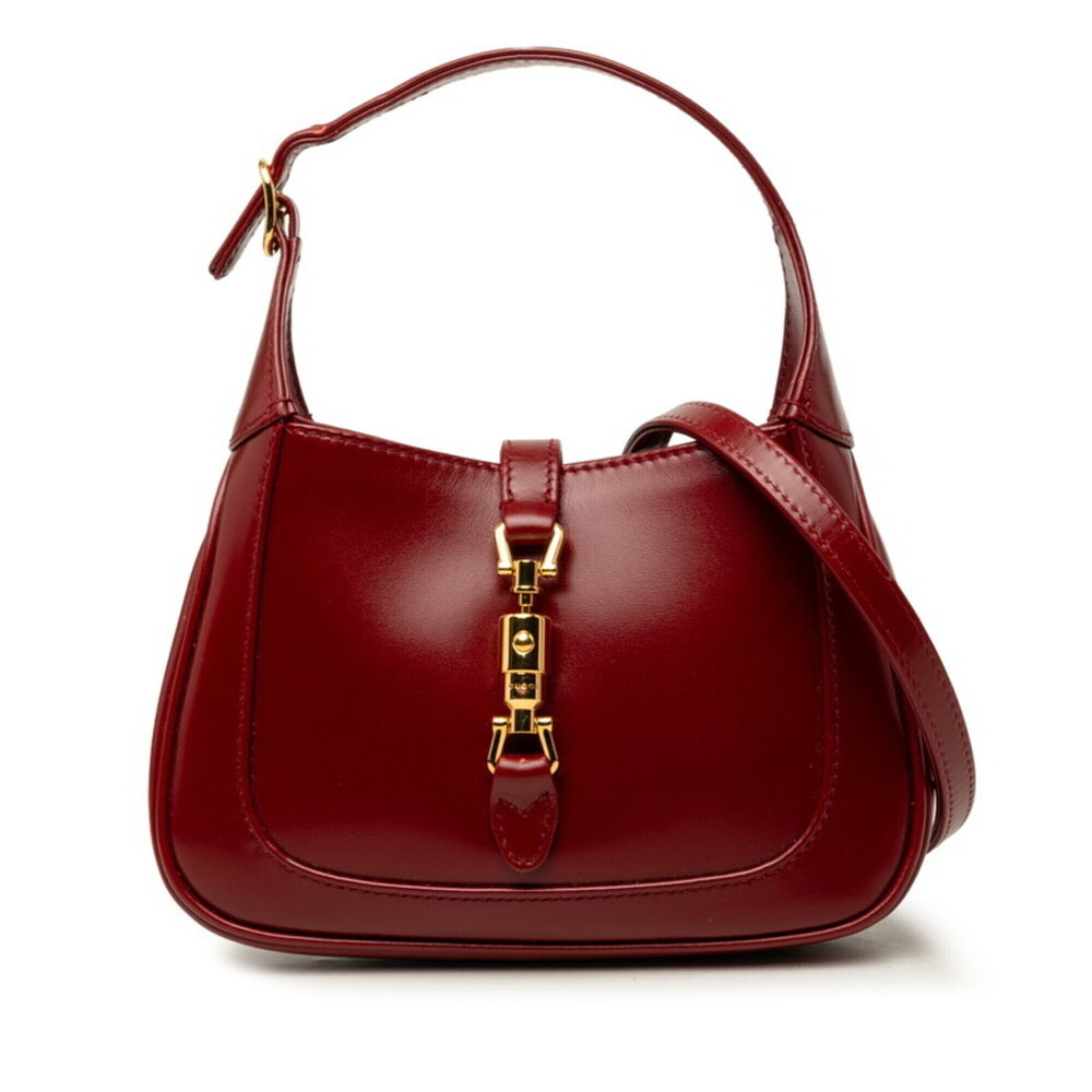 Gucci Jackie 1961 Mini Handbag Shoulder Bag 2WAY 637091 Red Leather Women's G...
